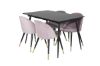 Imagine Silar Extention Table - Black Melamine / Black Legs+Velvet Dining Chair Brass - Pink / Black_4