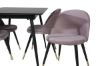 Imagine Silar Extention Table - Black Melamine / Black Legs+Velvet Dining Chair Brass - Pink / Black_4