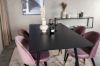 Imagine Silar Extention Table - Black Melamine / Black Legs+Velvet Dining Chair Brass - Pink / Black_4