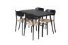 Imagine Silar Extention Table - Black Melamine / Black Legs +Polly Dining Chair - Black / Nature _4