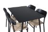 Imagine Silar Extention Table - Black Melamine / Black Legs +Polly Dining Chair - Black / Nature _4