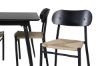 Imagine Silar Extention Table - Black Melamine / Black Legs +Polly Dining Chair - Black / Nature _4