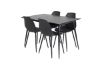 Imagine Masa extensibila Silar - Melamina neagra / Picioare negre + Scaun de dining din plastic Polar - Picioare negre / Plastic negru_4