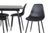 Imagine Masa extensibila Silar - Melamina neagra / Picioare negre + Scaun de dining din plastic Polar - Picioare negre / Plastic negru_4