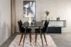 Imagine Silar Extention Table - Black Melamine / Black Legs+Polar Dining Chair - Walnut Legs - Black Fabric_4