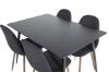 Imagine Silar Extention Table - Black Melamine / Black Legs+Polar Dining Chair - Walnut Legs - Black Fabric_4