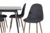 Imagine Silar Extention Table - Black Melamine / Black Legs+Polar Dining Chair - Walnut Legs - Black Fabric_4