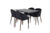 Imagine Silar Extention Table - Black Melamine / Black Legs+Arch Dining Chair - Walnut Legs - Black Fabric_4