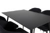 Imagine Silar Extention Table - Black Melamine / Black Legs+Arch Dining Chair - Walnut Legs - Black Fabric_4