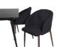 Imagine Silar Extention Table - Black Melamine / Black Legs+Arch Dining Chair - Walnut Legs - Black Fabric_4