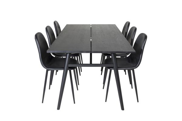 Imagine Sleek Extentiontable Black Brushed - 195*95+Polar Dining Chair - Black / Black_6