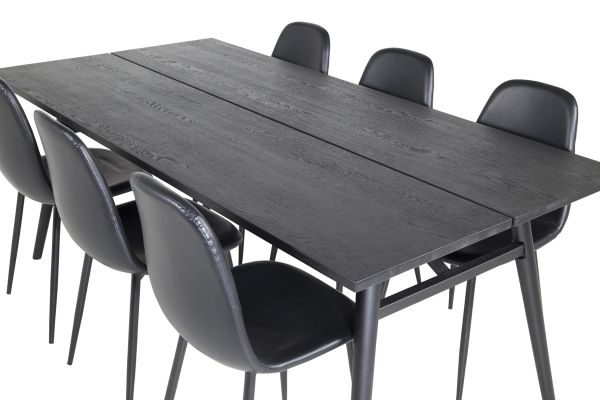 Imagine Sleek Extentiontable Black Brushed - 195*95+Polar Dining Chair - Black / Black_6