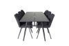 Imagine Sleek Extentiontable Black Brushed - 195*95+Gemma Dining Chair - Black Legs - Black Fabric_6