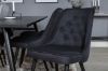 Imagine Masa de extensie Sleek Negru Periat - 195*95+Scaun de lux pentru dining Velvet - Picioare Negre - Material Negru_6