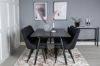 Imagine Masa de extensie Sleek Negru Periat - 195*95+Scaun de lux pentru dining Velvet - Picioare Negre - Material Negru_6