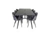 Imagine Tabel Extensibil Sleek Negru Periat - 195*95 + Fotoliu de Dining Velvet - Model Flori Negre_6