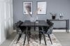 Imagine Tabel Extensibil Sleek Negru Periat - 195*95 + Fotoliu de Dining Velvet - Model Flori Negre_6