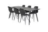 Imagine Tabel extensibil Sleek Negru Periat - 195*95+Scaun de Dining Polar - Picioare Negre / Plastic Negru_6