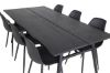 Imagine Tabel extensibil Sleek Negru Periat - 195*95+Scaun de Dining Polar - Picioare Negre / Plastic Negru_6