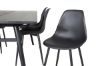 Imagine Tabel extensibil Sleek Negru Periat - 195*95+Scaun de Dining Polar - Picioare Negre / Plastic Negru_6