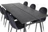 Imagine Extinsie Extinsie Sleek Negru Periat - 195*95+ Scaun de dining Polar - Picioare negre / Catifea neagra (inlocuieste 19902-888)_6