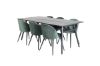 Imagine Masa de extensie eleganta neagra periat - 195 * 95+scaun de dining- catifea verde/negru_6