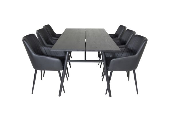 Imagine Extindeți completul Sleek Extentiontable Black Brushed - 190*95 +Comfort - Scaun pentru dining - Stejar/Negru _6