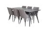 Imagine Tabel de extensie moderna Sleek Negru Periat - 190*95 + Scaun de dining Plaza - Negru/Gri Inchis _6