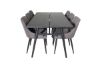 Imagine Tabel de extensie moderna Sleek Negru Periat - 190*95 + Scaun de dining Plaza - Negru/Gri Inchis _6