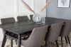 Imagine Tabel de extensie moderna Sleek Negru Periat - 190*95 + Scaun de dining Plaza - Negru/Gri Inchis _6