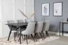 Imagine Sleek Extentiontable Black Brushed - 195*95+Velvet Deluxe Dining Chair - Light Grey / Black_6