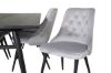 Imagine Sleek Extentiontable Black Brushed - 195*95+Velvet Deluxe Dining Chair - Light Grey / Black_6