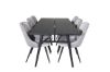 Imagine Sleek Extentiontable Black Brushed - 195*95+Velvet Deluxe Dining Chair - Light Grey / Black_6