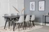 Imagine Vă rugăm să traduceți complet Sleek Extentiontable Black Brushed - 195*95+Polar Diamond Dining Chair - Black Legs - Grey Velvet_6