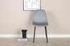 Imagine Vă rugăm să traduceți complet Sleek Extentiontable Black Brushed - 195*95+Polar Diamond Dining Chair - Black Legs - Grey Velvet_6