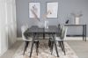 Imagine Vă rugăm să traduceți complet Sleek Extentiontable Black Brushed - 195*95+Polar Diamond Dining Chair - Black Legs - Grey Velvet_6