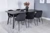 Imagine Sleek Extentiontable Black Brushed - 195*95+Wrinkles Scaun de dining - Picioare negre - Catifea neagră_6