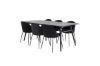 Imagine Sleek Extentiontable Black Brushed - 195*95+Wrinkles Scaun de dining - Picioare negre - Catifea neagră_6