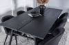 Imagine Extensie tabel Sleek Negru Periat - 195*95+Scaun de Dining Velvet - Picioare Negre- Material Negru_6