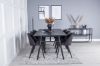 Imagine Extensie tabel Sleek Negru Periat - 195*95+Scaun de Dining Velvet - Picioare Negre- Material Negru_6