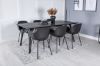 Imagine Extinsie de masă Sleek Neagră periată - 195*95+Scaun de dining Comfort din plastic - Picioare negre - Plastic negru_6