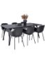 Imagine Extinsie de masă Sleek Neagră periată - 195*95+Scaun de dining Comfort din plastic - Picioare negre - Plastic negru_6