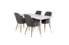 Imagine Masa de dining Polar 180 cm - Blat alb / Picioare albe + Scaun de dining Comfort - Stejar/Gri inchis _4