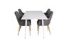 Imagine Masa de dining Polar 180 cm - Blat alb / Picioare albe + Scaun de dining Comfort - Stejar/Gri inchis _4