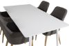 Imagine Masa de dining Polar 180 cm - Blat alb / Picioare albe + Scaun de dining Comfort - Stejar/Gri inchis _4