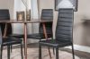 Imagine Please fully translate Plaza Round table 100 cm - Walnut top - Walnut legs+Slim High Back Dining Chair - Black Legs - Black PU_4