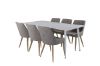 Imagine Masa de dining Polar 180 cm - Blat alb / Picioare albe + Scaun de dining Plaza - Stejar/Gri deschis _6