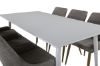 Imagine Masa de dining Polar 180 cm - Blat alb / Picioare albe + Scaun de dining Plaza - Stejar/Gri deschis _6