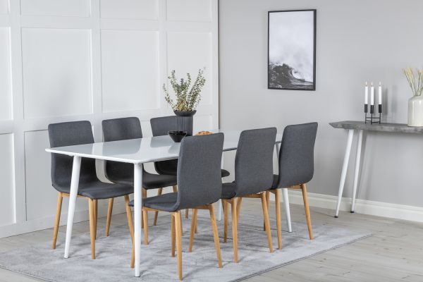 Imagine Polar Dining table 180 cm - White top / White Legs +Windu Matstol - Ek-Look / Mörkgrå _6