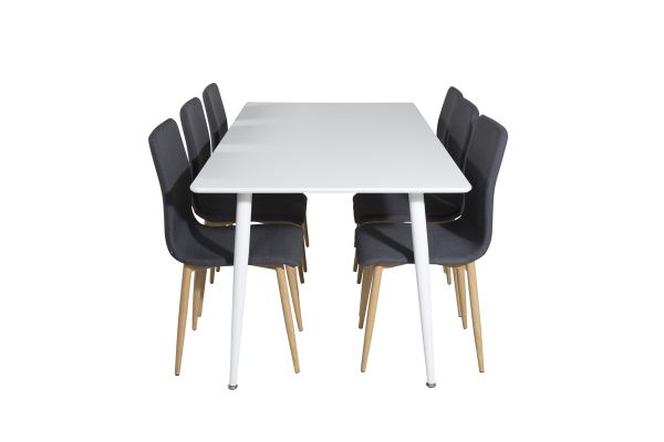 Imagine Polar Dining table 180 cm - White top / White Legs +Windu Matstol - Ek-Look / Mörkgrå _6